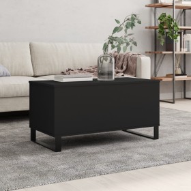 Tavolino da Salotto Nero 90x44,5x45 cm in Legno Multistrato