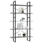 Libreria a 5 Ripiani Grigio Cemento 100x30x175cm in Multistrato