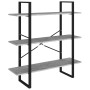 Libreria a 5 Ripiani Grigio Cemento 100x30x175cm in Multistrato