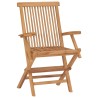 Sedie da Giardino con Cuscini Grigi 8pz Legno Massello di Teak