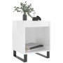 Comodini 2pz Bianco Lucido 40x35x50 cm in Legno Multistrato