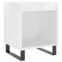 Comodini 2pz Bianco Lucido 40x35x50 cm in Legno Multistrato