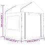 Gazebo con Tetto Bianco 4,46x2,28x2,69 m in Polietilene