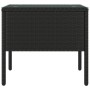 Tavolino Nero 53x37x48 cm Polyrattan e Vetro Temperato