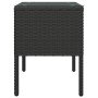 Tavolino Nero 53x37x48 cm Polyrattan e Vetro Temperato