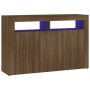 Credenza con Luci LED Rovere Marrone 115,5x30x75 cm