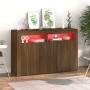 Credenza con Luci LED Rovere Marrone 115,5x30x75 cm