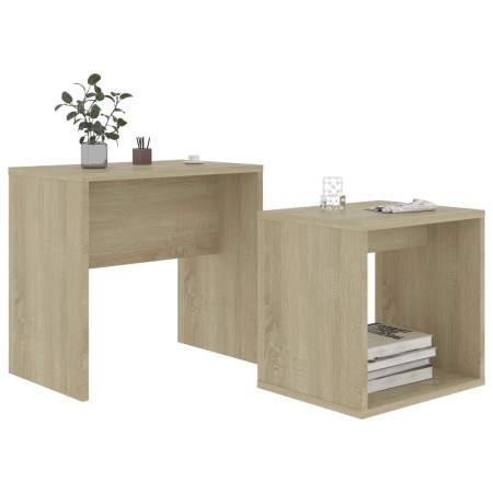 Set Tavolini Salotto Rovere Sonoma 48x30x45cm Legno Multistrato