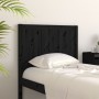 Testiera per Letto Nera 95,5x4x100 cm in Legno Massello di Pino