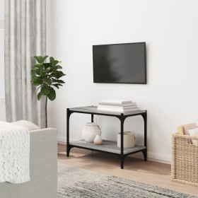 Mobile TV Grigio Sonoma 60x33x41 cm Legno Multistrato e Acciaio