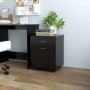 Mobiletto con Rotelle Nero 45x38x54cm in Legno Multistrato