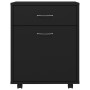 Mobiletto con Rotelle Nero 45x38x54cm in Legno Multistrato