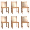 Sedie da Giardino 6 pz con Cuscini in Legno Massello di Teak