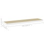 Scaffali a Parete 2 pz Rovere e Bianco 120x23,5x3,8 cm in MDF