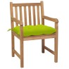 Sedie Giardino 8 pz con Cuscini Verde Brillante Massello Teak