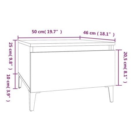 Tavolini 2pz Rovere Sonoma 50x46x35 cm in Legno Multistrato