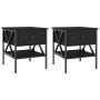 Comodini 2 pz Neri 40x42x45 cm in Legno Multistrato