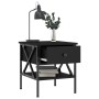 Comodini 2 pz Neri 40x42x45 cm in Legno Multistrato