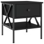 Comodini 2 pz Neri 40x42x45 cm in Legno Multistrato