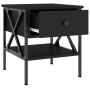 Comodini 2 pz Neri 40x42x45 cm in Legno Multistrato