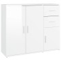 Credenza Bianco Lucido 91x29,5x75 cm in Legno Multistrato