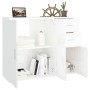 Credenza Bianco Lucido 91x29,5x75 cm in Legno Multistrato