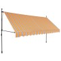 Tenda da Sole Retrattile Manuale con LED 350 cm Gialla e Blu