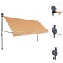 Tenda da Sole Retrattile Manuale con LED 350 cm Gialla e Blu