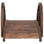 Ponte Giardino con Mezza Ruota 99x50x38 cm Legno Massello Abete