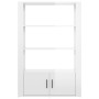 Credenza Bianco Lucido 80x30x119,5 cm in Legno Multistrato