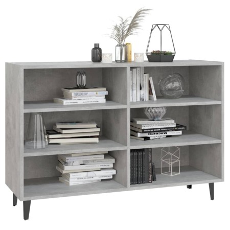 Credenza Grigio Cemento 103,5x35x70 cm in Legno Multistrato