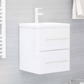 Mobile Lavabo Bianco Lucido 41x38,5x48 cm in Legno Multistrato