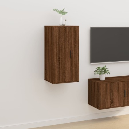 Mobile Porta TV a Parete Rovere Marrone 40x34,5x80 cm