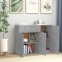 Credenza Grigio Cemento 88x30x70 cm in Legno Multistrato