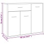 Credenza Grigio Cemento 88x30x70 cm in Legno Multistrato