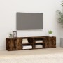 Mobili TV 2pz Rovere Fumo 80x31,5x36 cm in Legno Multistrato