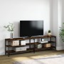 Mobile TV Rovere Fumo 180x30x50cm Legno Multistrato e Metallo