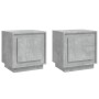 Comodini 2 pz Grigio Cemento 44x35x45 cm in Legno Multistrato