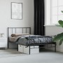 Giroletto con Testiera e Pediera Metallo Nero 90x190 cm