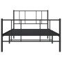 Giroletto con Testiera e Pediera Metallo Nero 90x190 cm