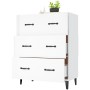 Credenza 69,5x34x90 cm in Legno Multistrato Bianco Lucido