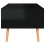 Tavolino Salotto Nero Lucido 100x49,5x43 cm Legno Multistrato