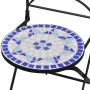 Sedie da Bistrot Pieghevoli 2 pz in Ceramica Blu e Bianco