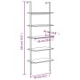 Scaffale Pendente 5 Ripiani Marrone Chiaro e Nero 64x35x185 cm