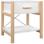 Tavolini da Letto 2pz Bianchi 42x38x45 cm in Legno Multistrato