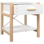 Tavolini da Letto 2pz Bianchi 42x38x45 cm in Legno Multistrato