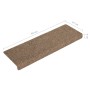 Tappetini per Scale Tessuto Agugliato 15 pz 65x21x4 cm Crema