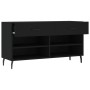 Panca Porta Scarpe Nera 102x35x55 cm in Legno Multistrato