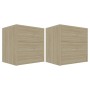 Comodini Rovere Sonoma 2 pz 40x30x40 cm in Legno Multistrato