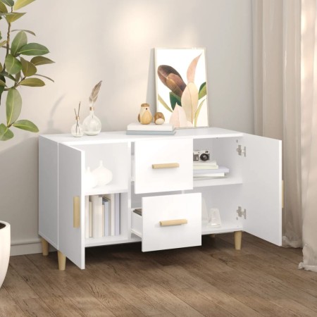 Credenza Bianca 100x36x60 cm in Legno Multistrato